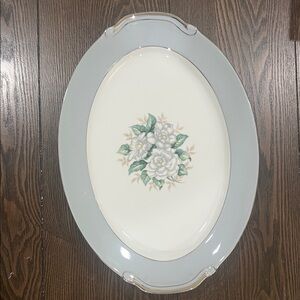 14" Elegant Floral Oval Serving Platter